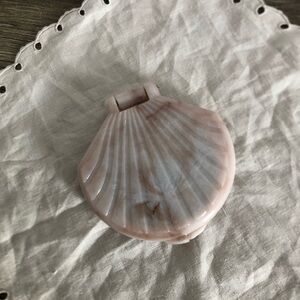 Vtg Marbled Lucite Double Mirror Compact